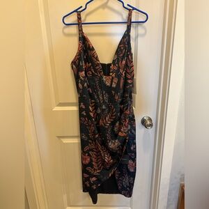 Aerie Navy and Pink Asymmetrical Dress
